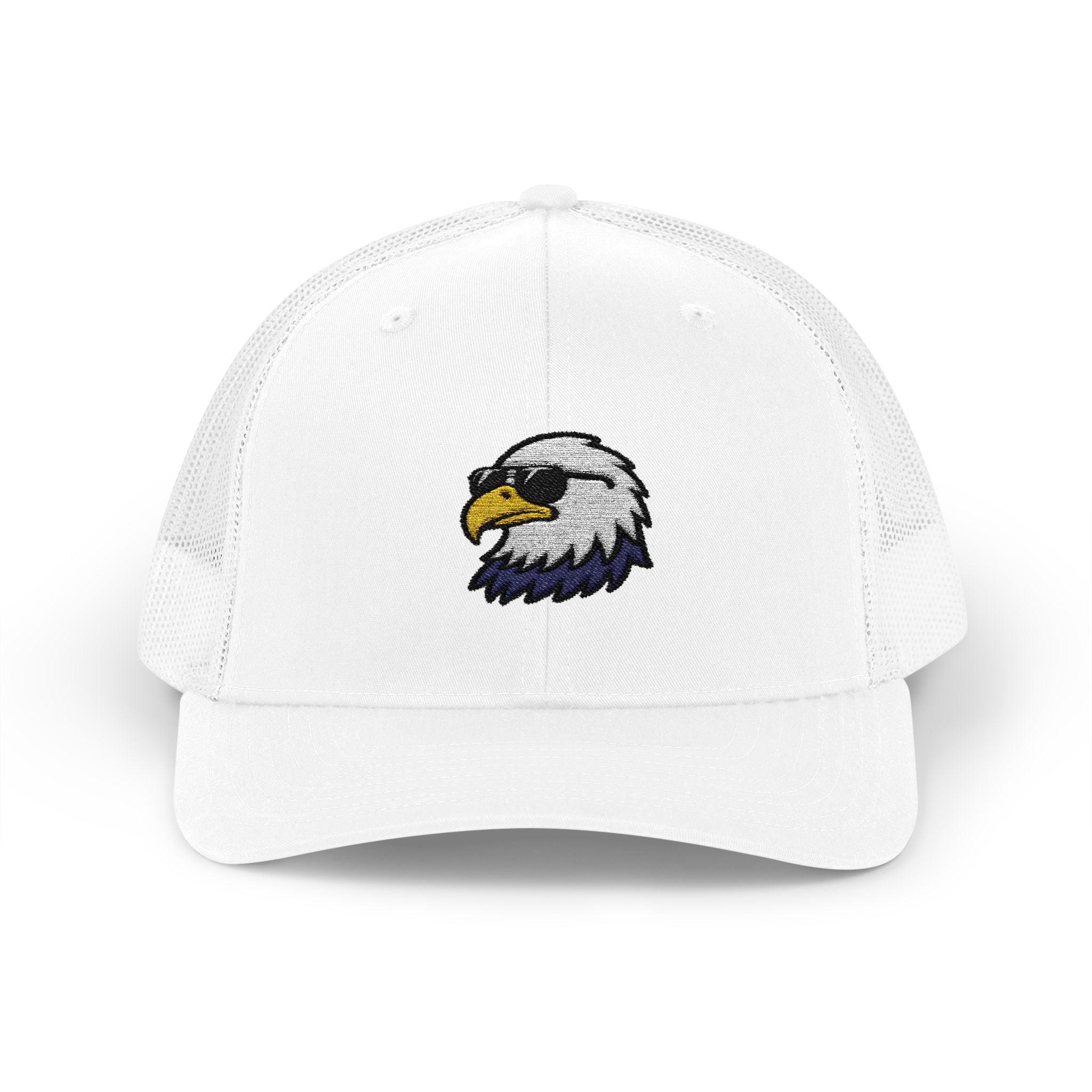 Eagle Head Embroidered Snapback Trucker Cap — Patriotic Mesh Baseball Hat