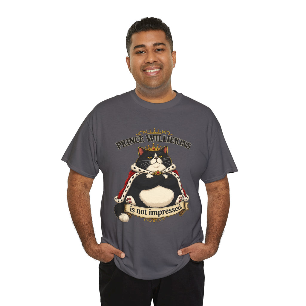 Cat T-Shirt — “Prince Williekins Is Not Impressed” Royal Cat Graphic Tee