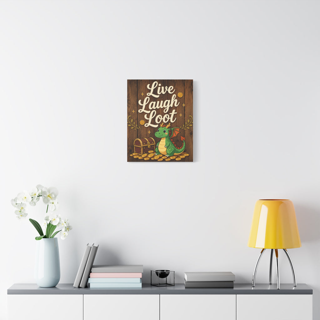Live Laugh Loot Dragon Canvas