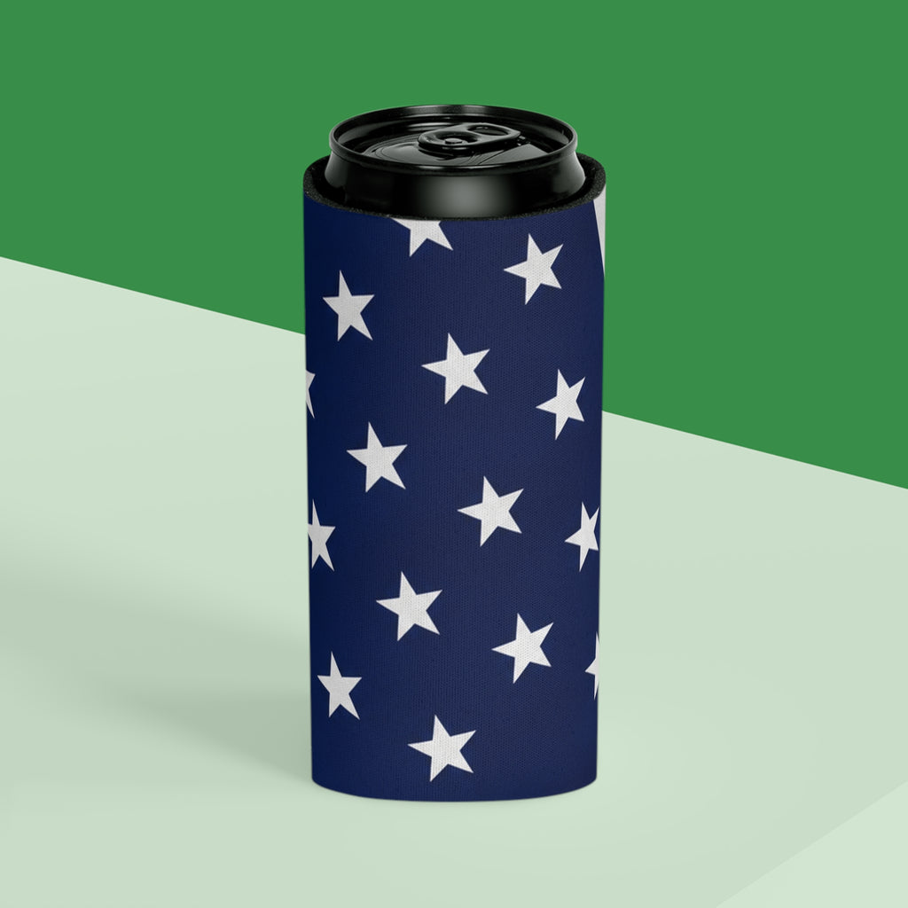 American Flag Can Cooler - Patriotic Red White Blue Star & Stripe Koozie