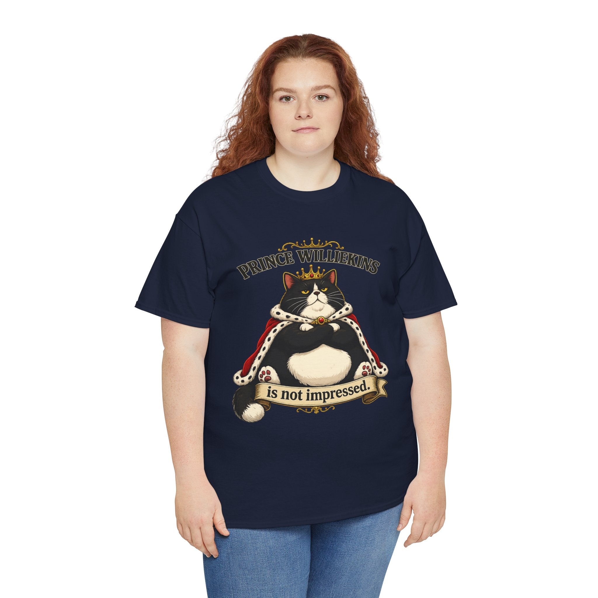 Cat T-Shirt — “Prince Williekins Is Not Impressed” Royal Cat Graphic Tee