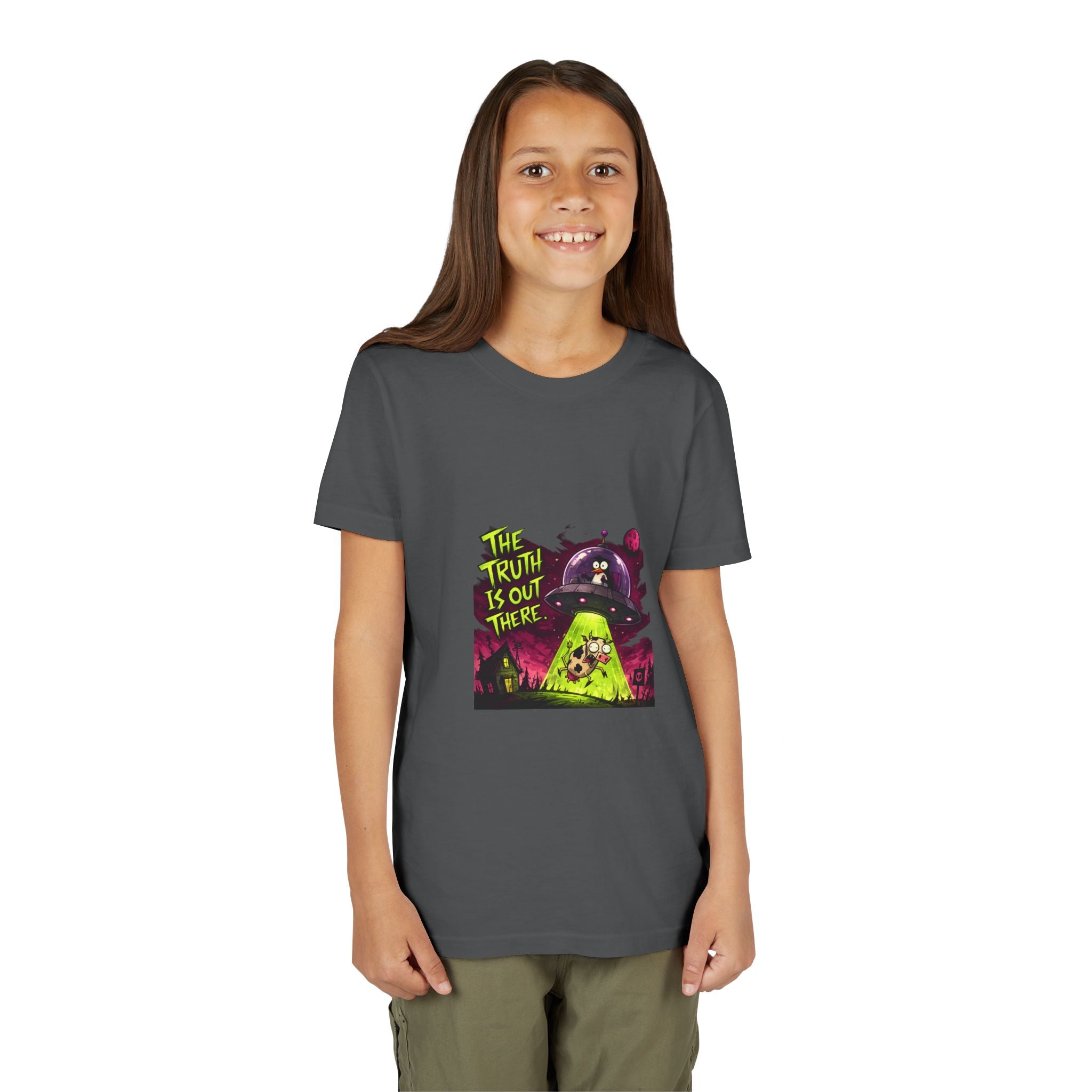 The Truth Is Out There Youth Tee | Alien UFO Graphic | Penguin | Cow