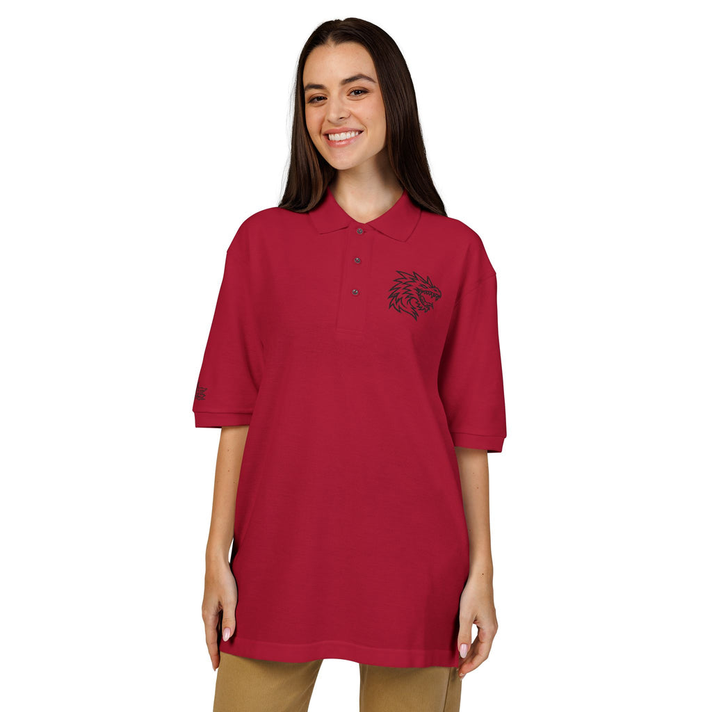 Embroidered Dragon Crest Polo Shirt — Men's Casual Golf & Workwear