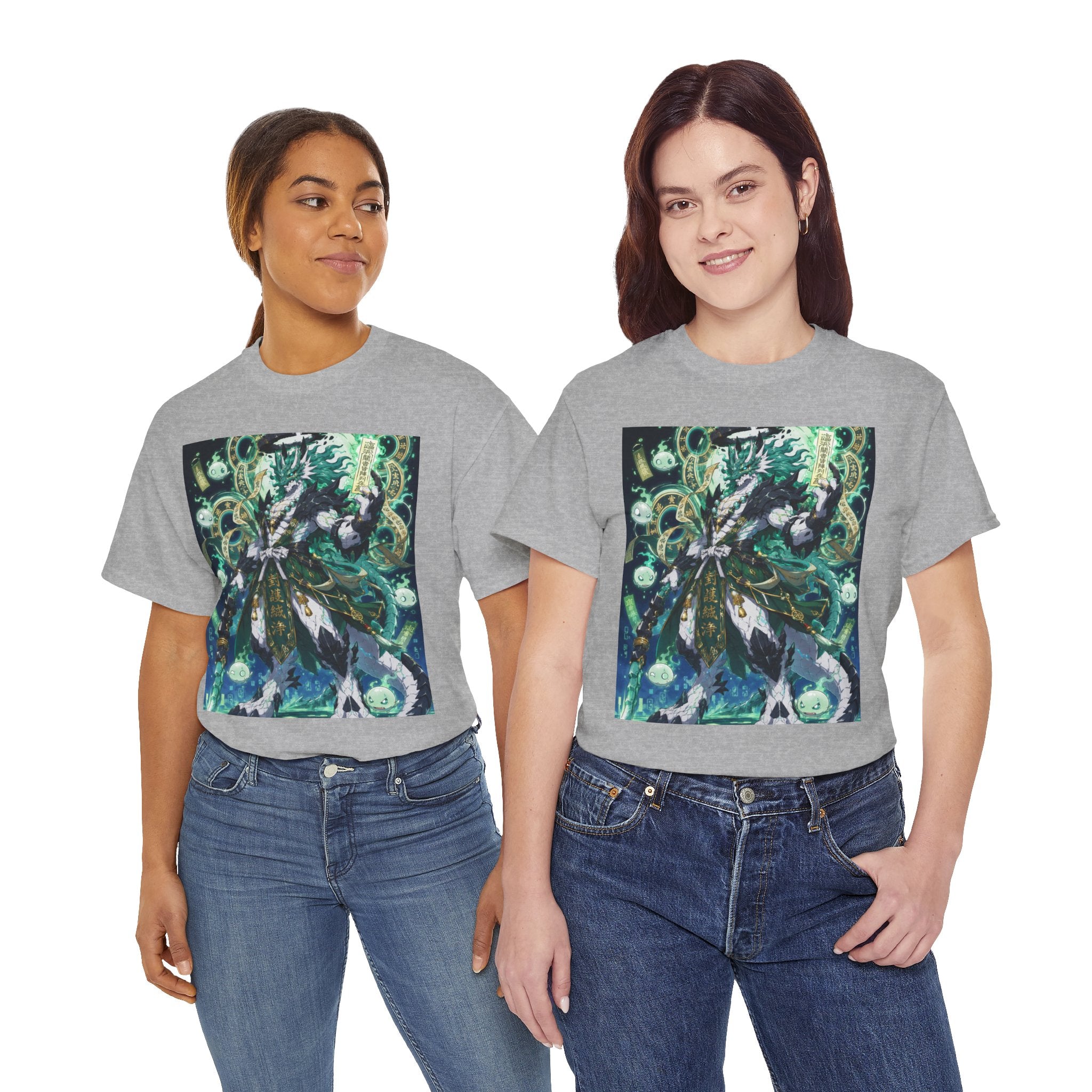 Mystic Forest Sorcerer T-Shirt | Fantasy Mage Illustration, Green Aura