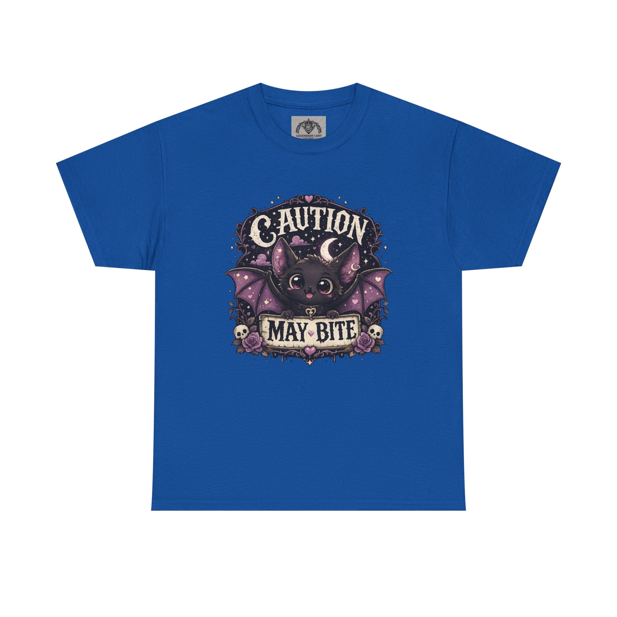 Caution May Bite Bat T-Shirt — Cute Gothic Halloween Tee