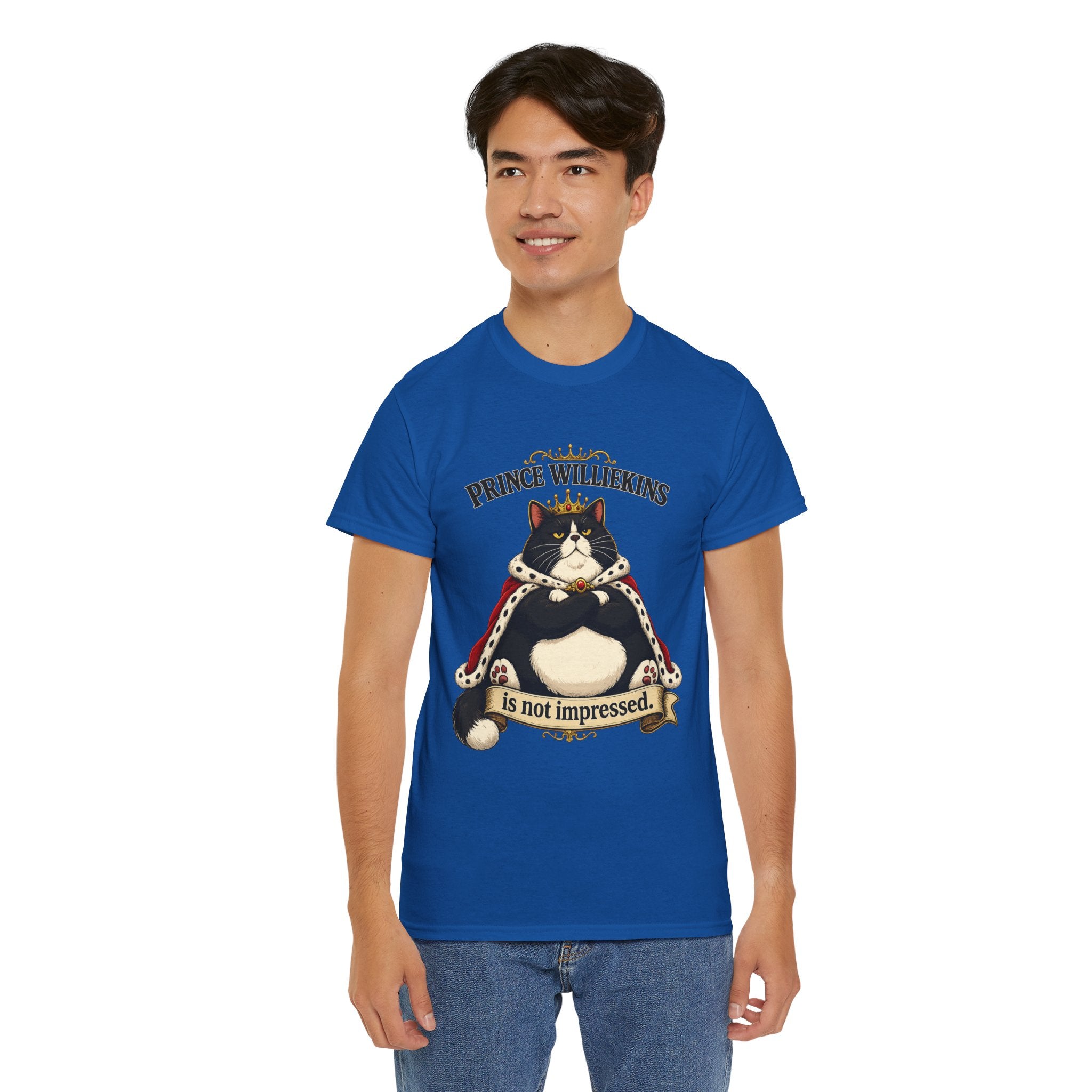 Cat T-Shirt — “Prince Williekins Is Not Impressed” Royal Cat Graphic Tee