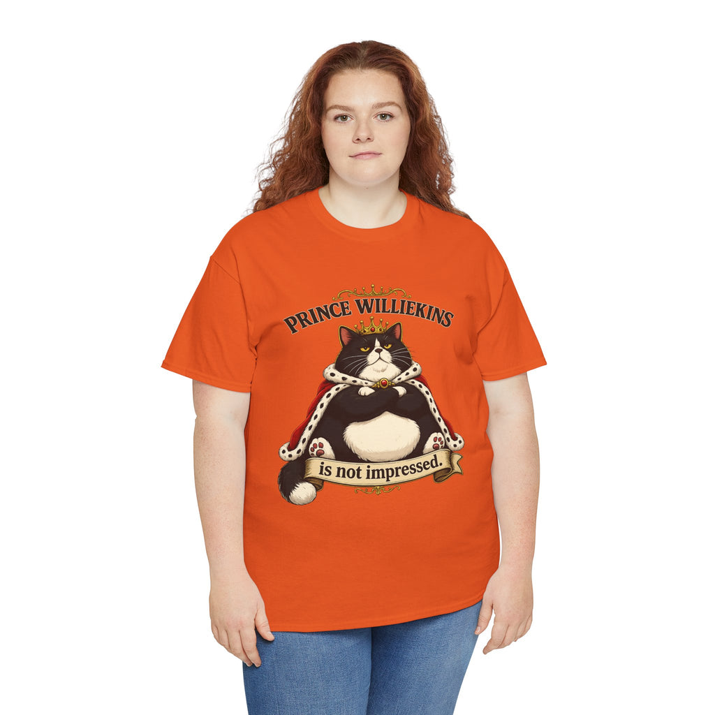 Cat T-Shirt — “Prince Williekins Is Not Impressed” Royal Cat Graphic Tee