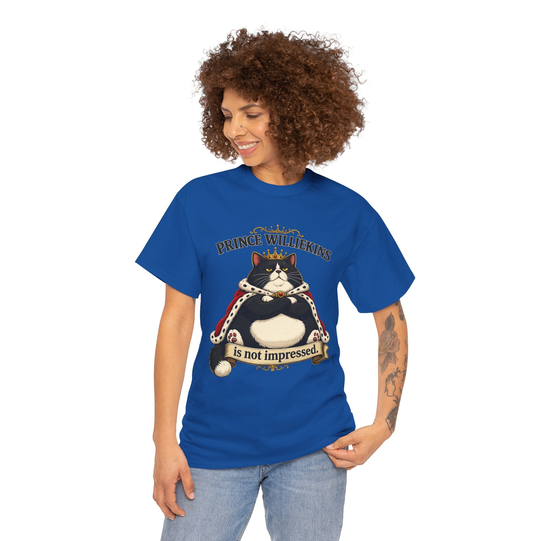 Cat T-Shirt — “Prince Williekins Is Not Impressed” Royal Cat Graphic Tee