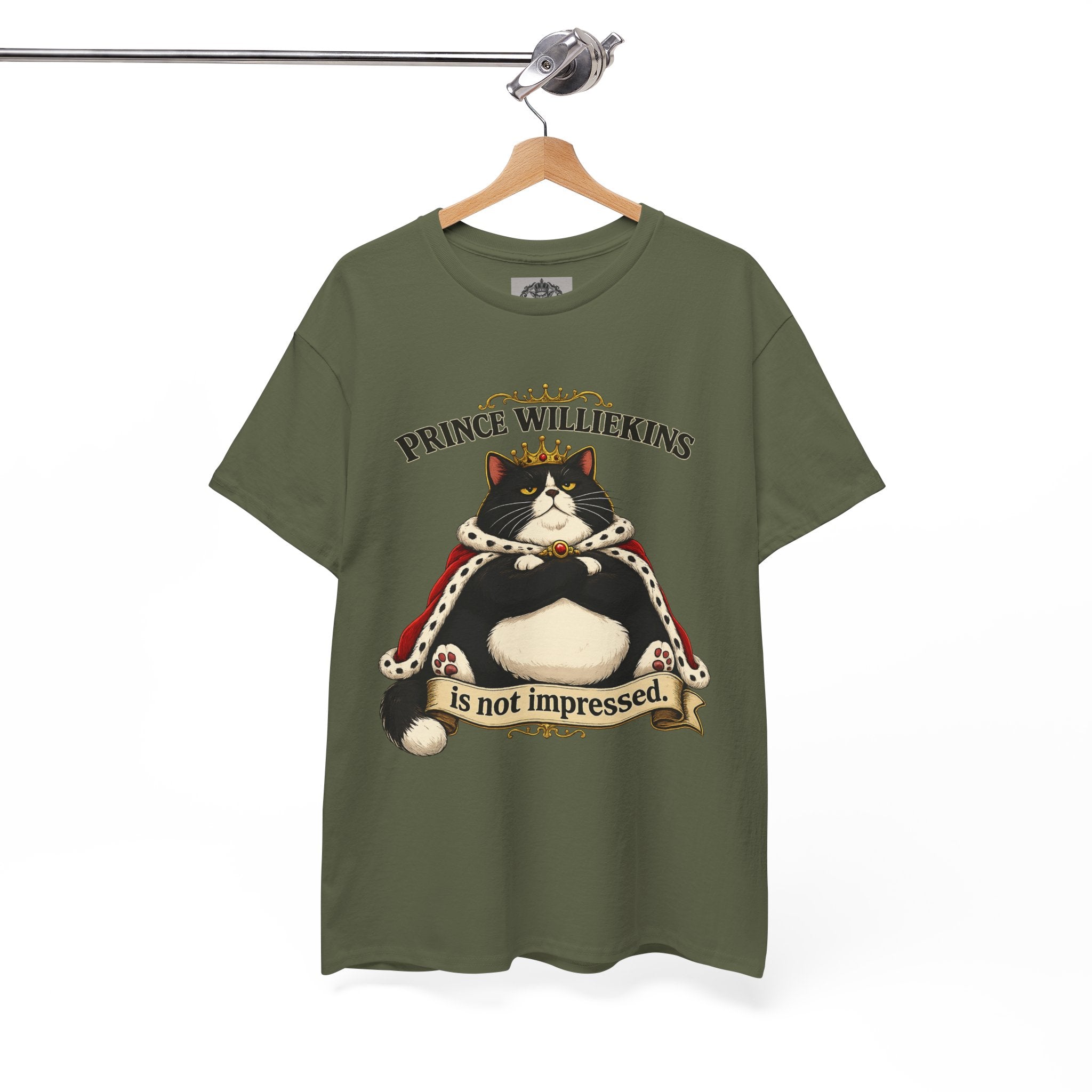 Cat T-Shirt — “Prince Williekins Is Not Impressed” Royal Cat Graphic Tee