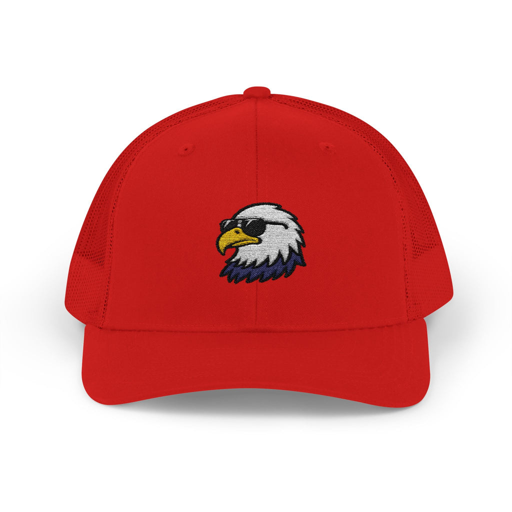 Eagle Head Embroidered Snapback Trucker Cap — Patriotic Mesh Baseball Hat
