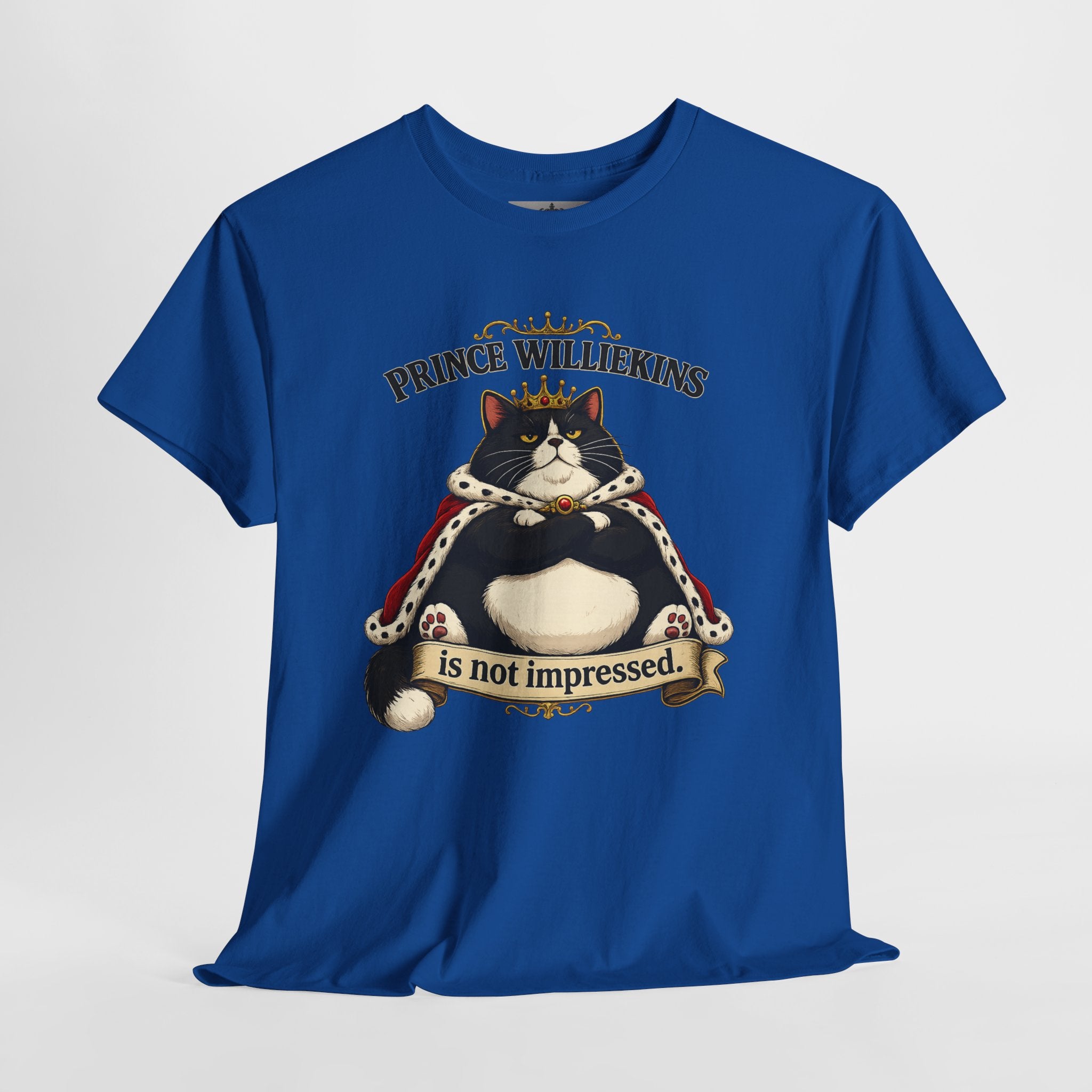 Cat T-Shirt — “Prince Williekins Is Not Impressed” Royal Cat Graphic Tee