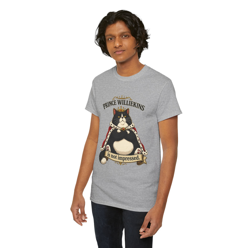 Cat T-Shirt — “Prince Williekins Is Not Impressed” Royal Cat Graphic Tee