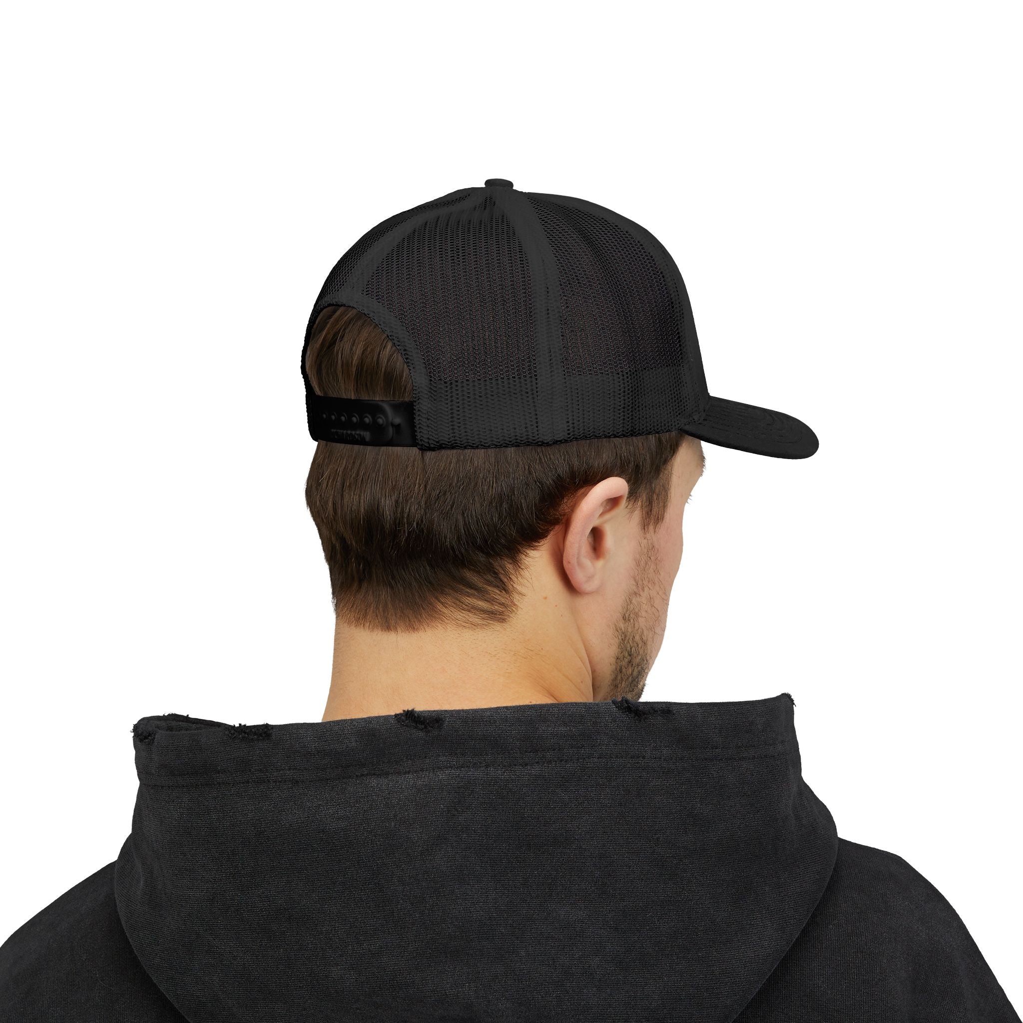 Eagle Head Embroidered Snapback Trucker Cap — Patriotic Mesh Baseball Hat