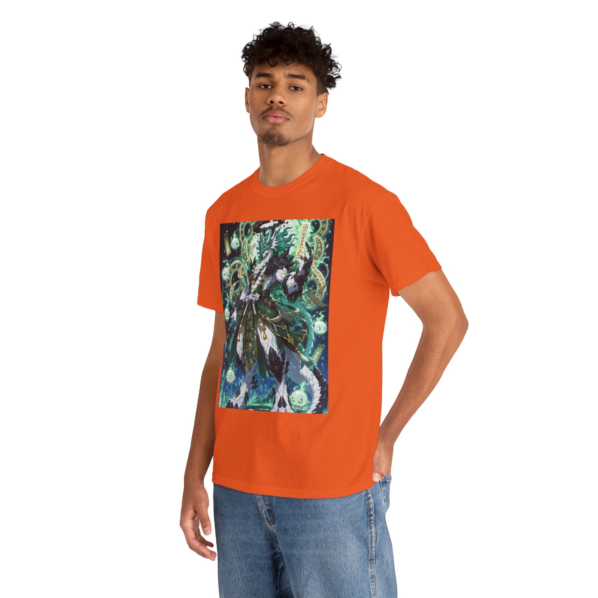 Mystic Forest Sorcerer T-Shirt | Fantasy Mage Illustration, Green Aura