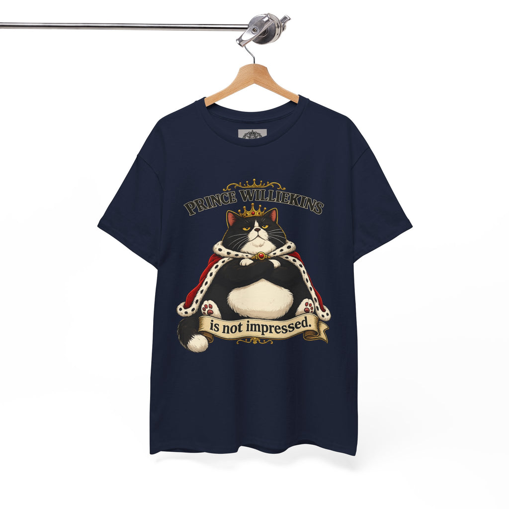 Cat T-Shirt — “Prince Williekins Is Not Impressed” Royal Cat Graphic Tee