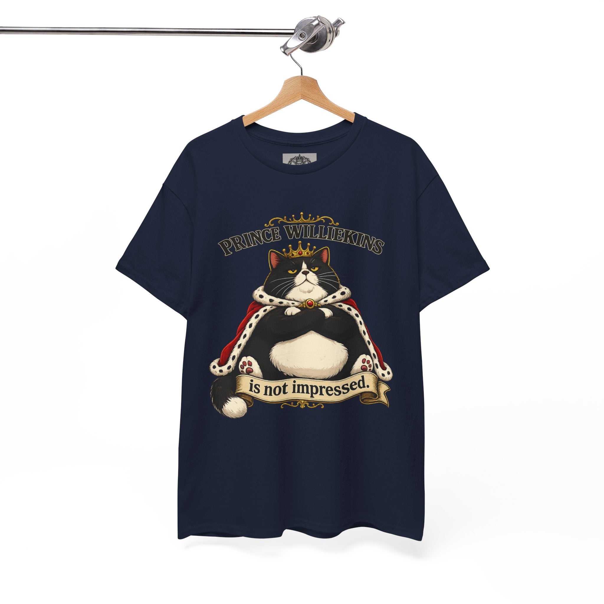 Cat T-Shirt — “Prince Williekins Is Not Impressed” Royal Cat Graphic Tee