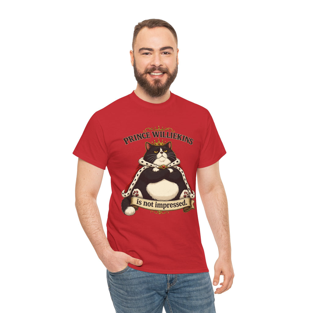 Cat T-Shirt — “Prince Williekins Is Not Impressed” Royal Cat Graphic Tee
