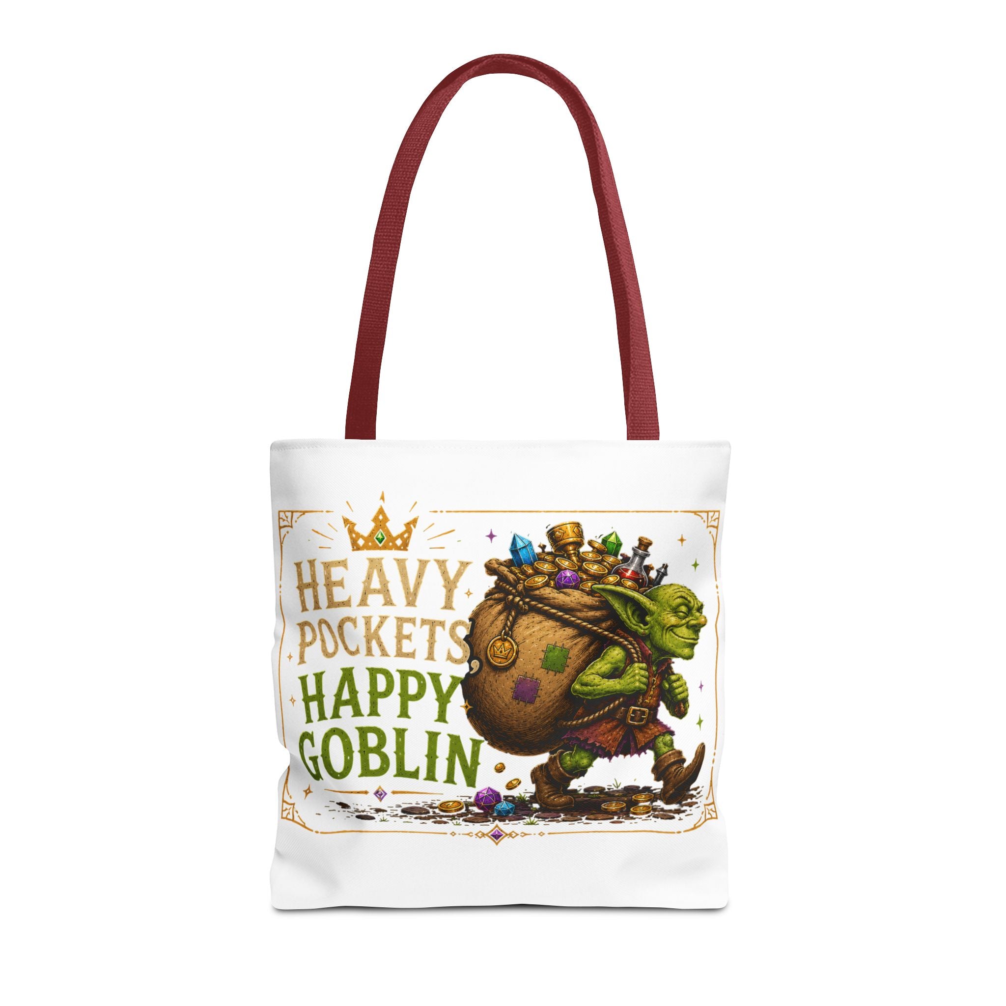 Heavy Pockets Happy Goblin Tote Bag — Fantasy Goblin Illustration Reusable Shopper