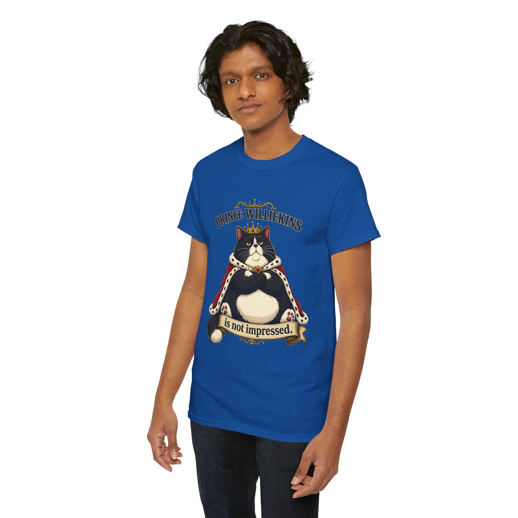 Cat T-Shirt — “Prince Williekins Is Not Impressed” Royal Cat Graphic Tee