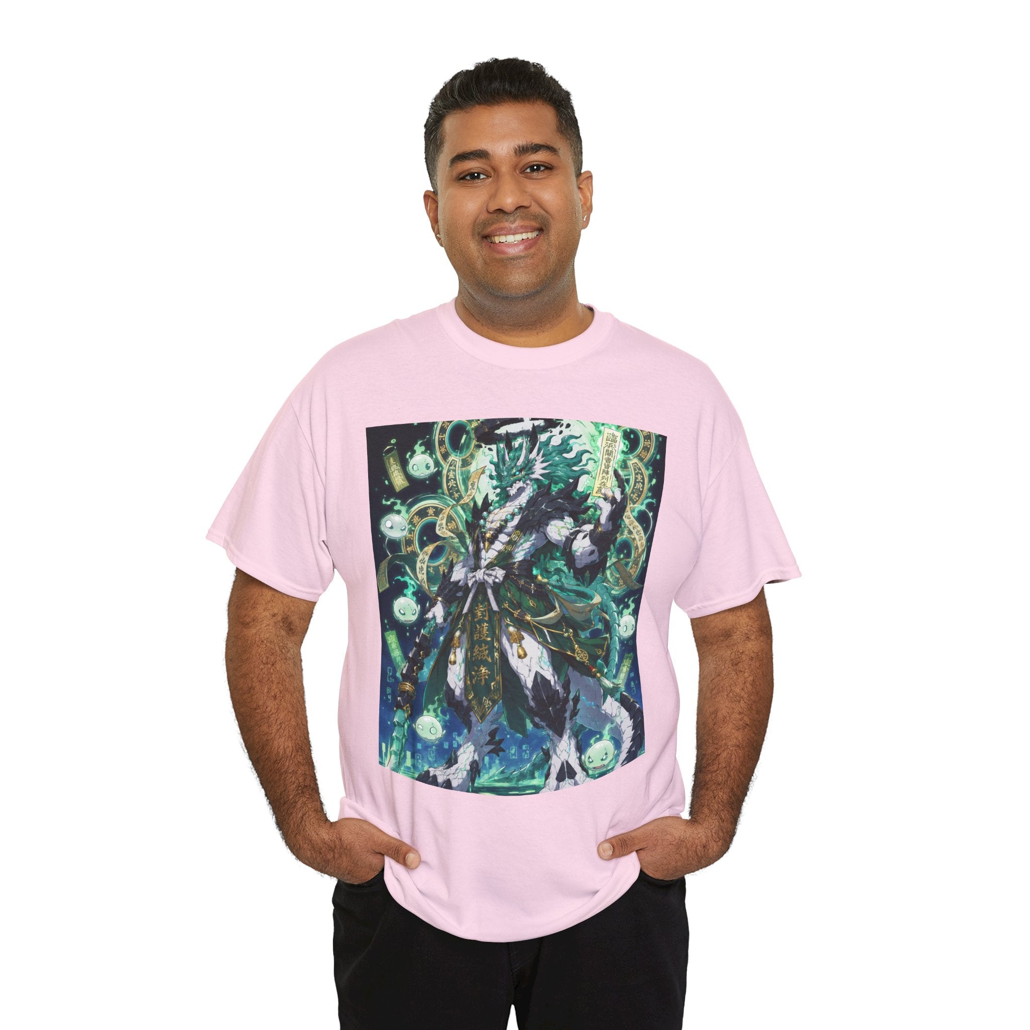 Mystic Forest Sorcerer T-Shirt | Fantasy Mage Illustration, Green Aura