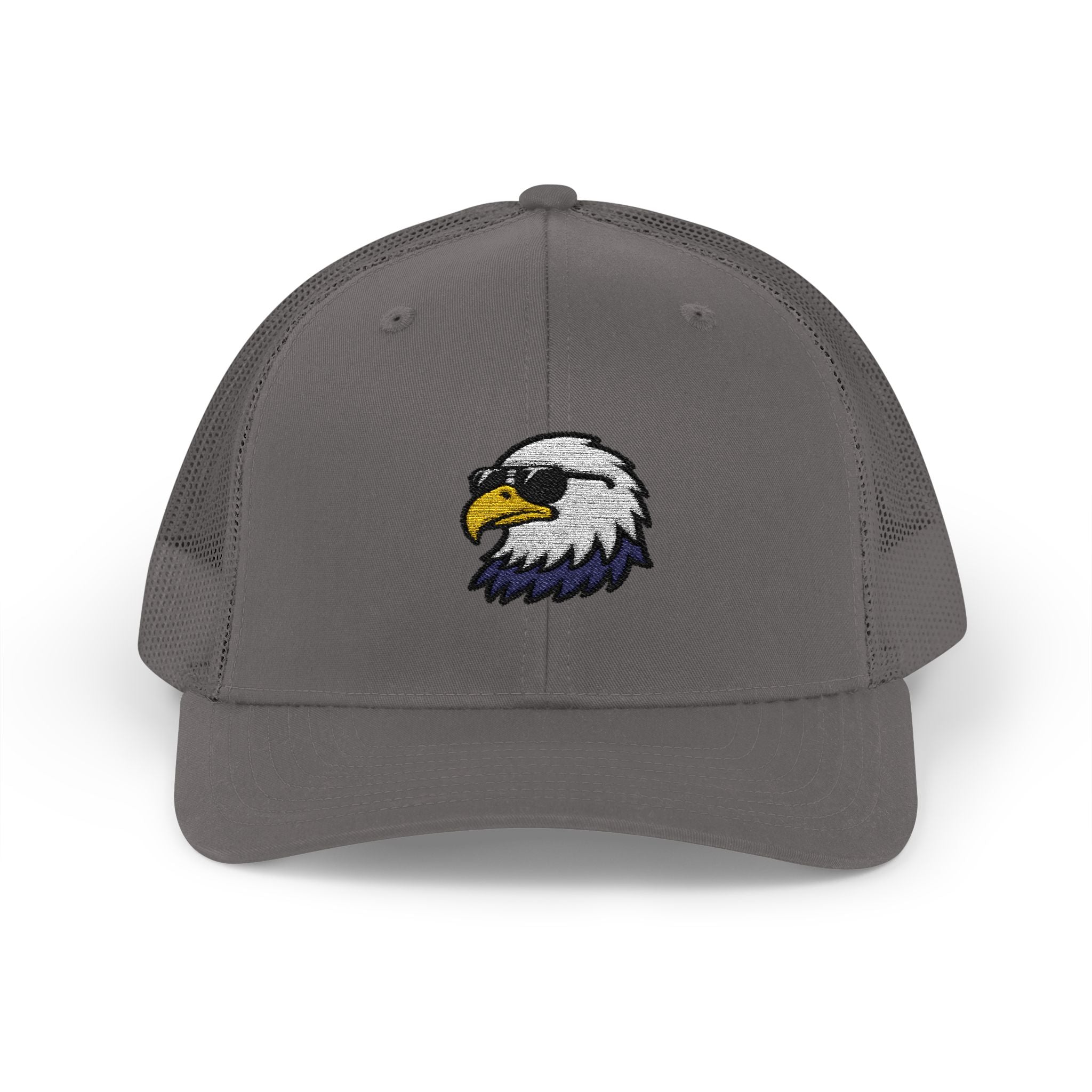 Eagle Head Embroidered Snapback Trucker Cap — Patriotic Mesh Baseball Hat
