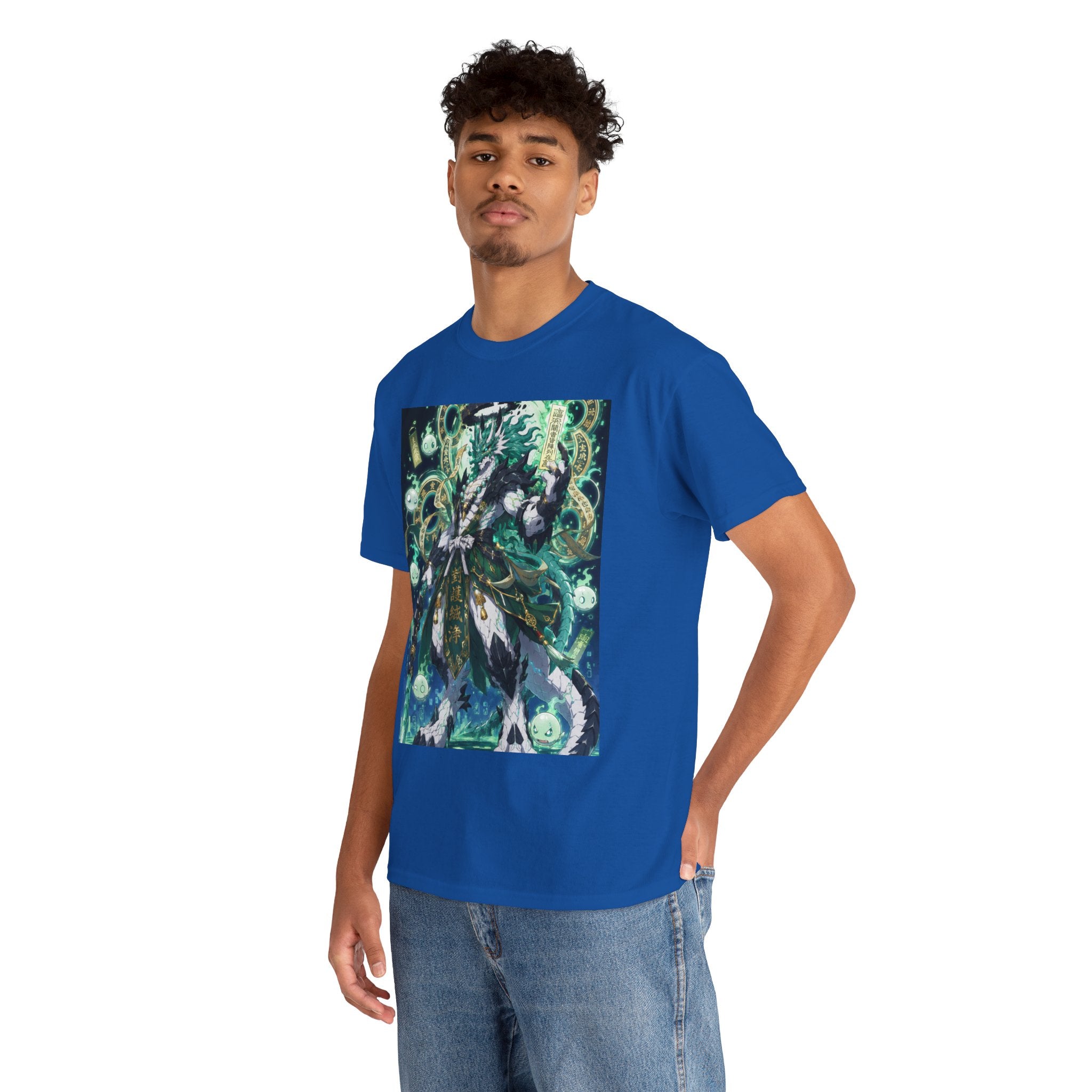 Mystic Forest Sorcerer T-Shirt | Fantasy Mage Illustration, Green Aura
