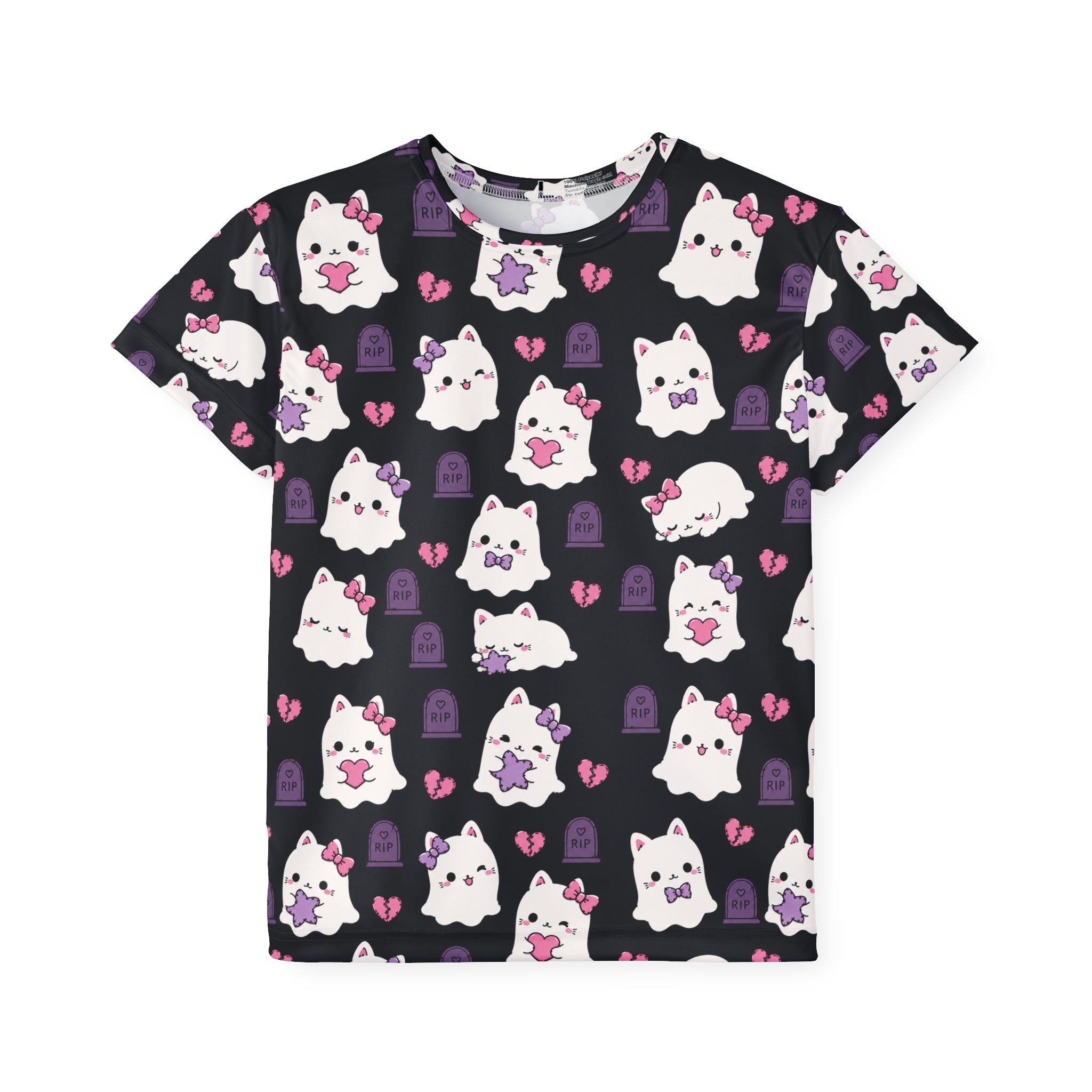 Kids Jersey — Cute Ghost Cat All-Over Print (Halloween)