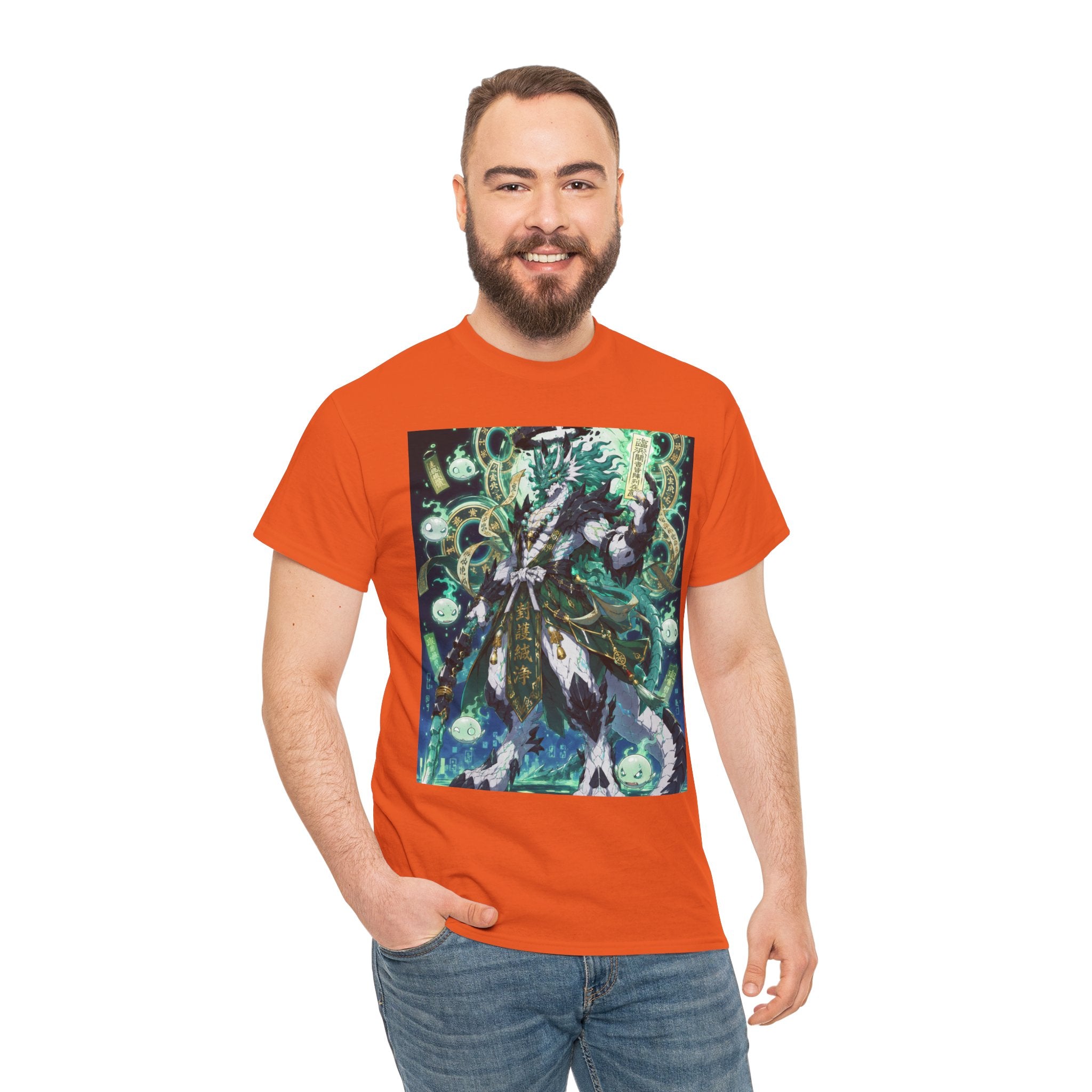 Mystic Forest Sorcerer T-Shirt | Fantasy Mage Illustration, Green Aura