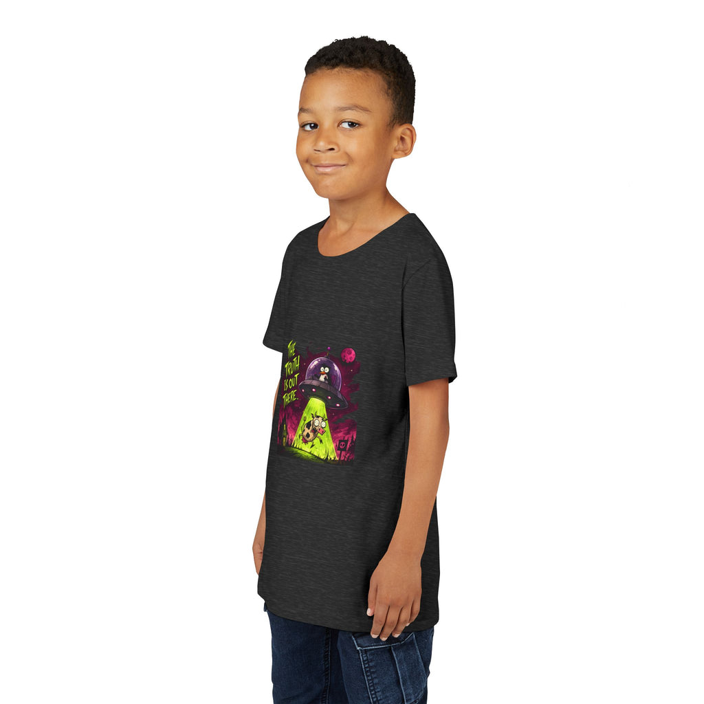 The Truth Is Out There Youth Tee | Alien UFO Graphic | Penguin | Cow
