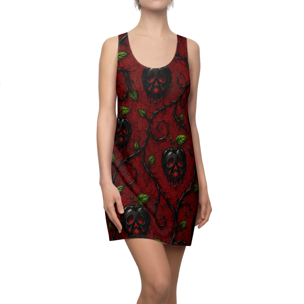 Poison Apple Skull Pattern Racerback Dress | Dark Gothic Floral