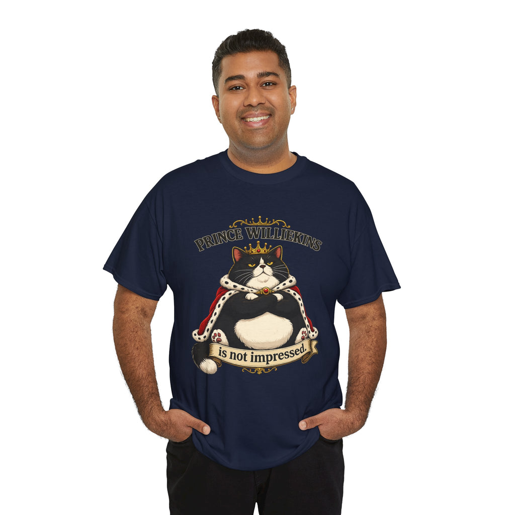 Cat T-Shirt — “Prince Williekins Is Not Impressed” Royal Cat Graphic Tee