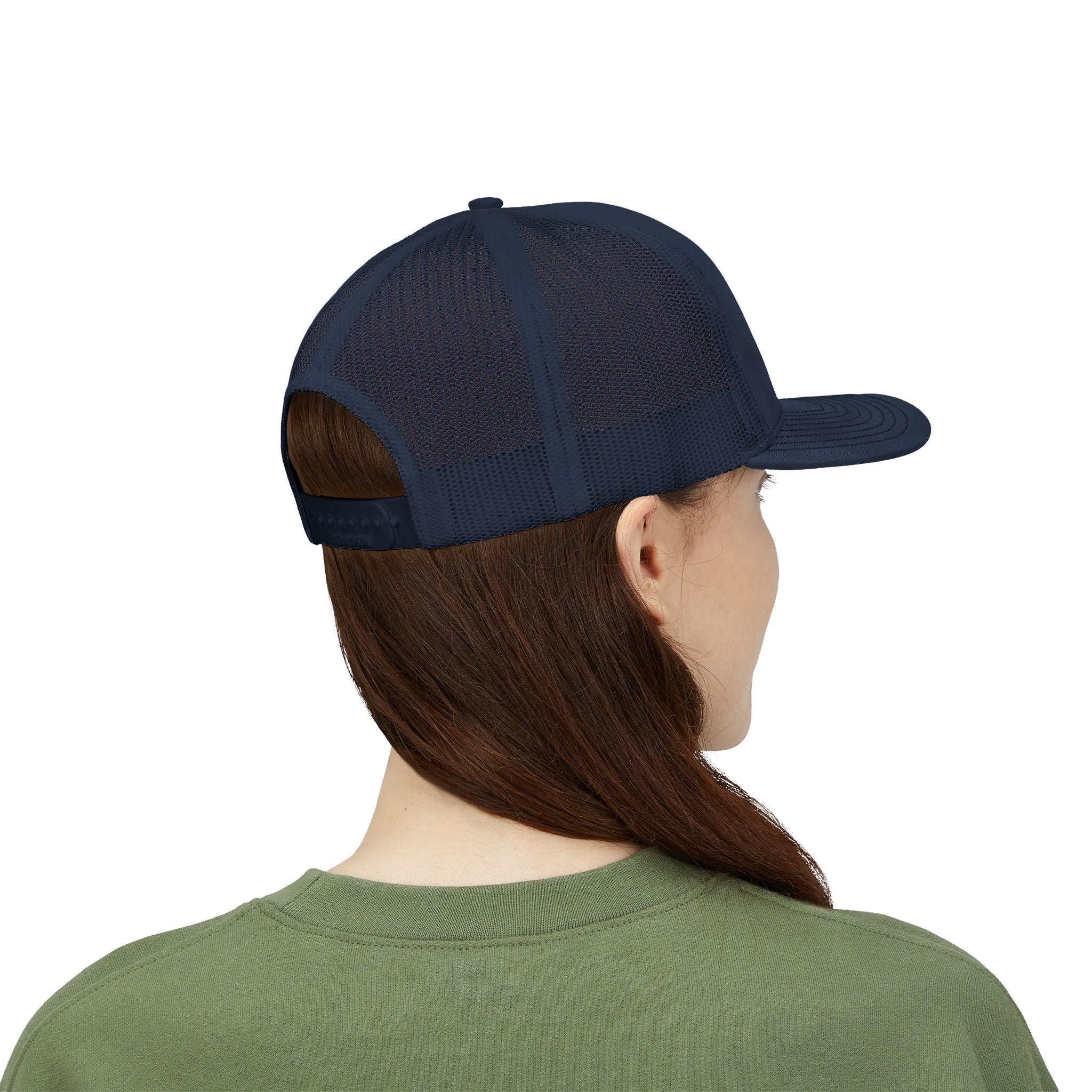 Eagle Head Embroidered Snapback Trucker Cap — Patriotic Mesh Baseball Hat