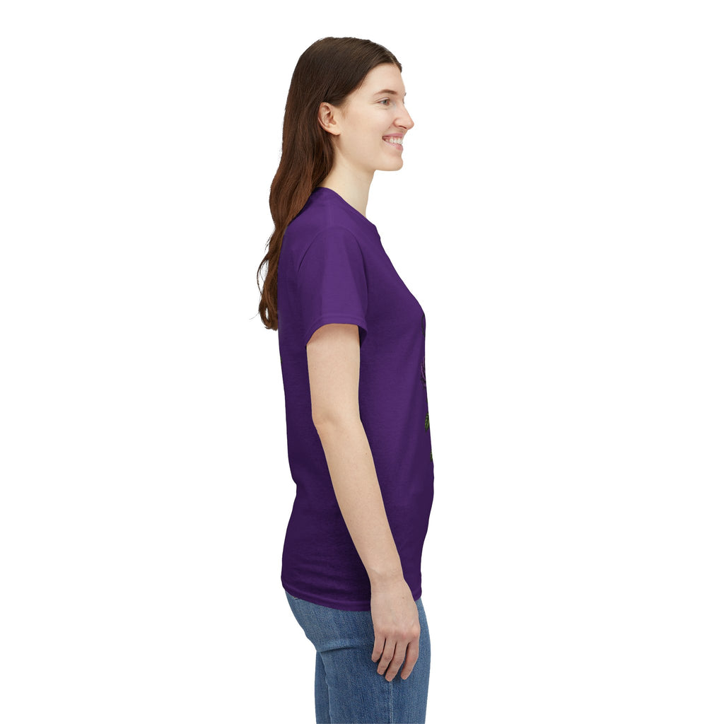 No Go Away T-Shirt | Gothic Purple Roses, Dark Floral Typography