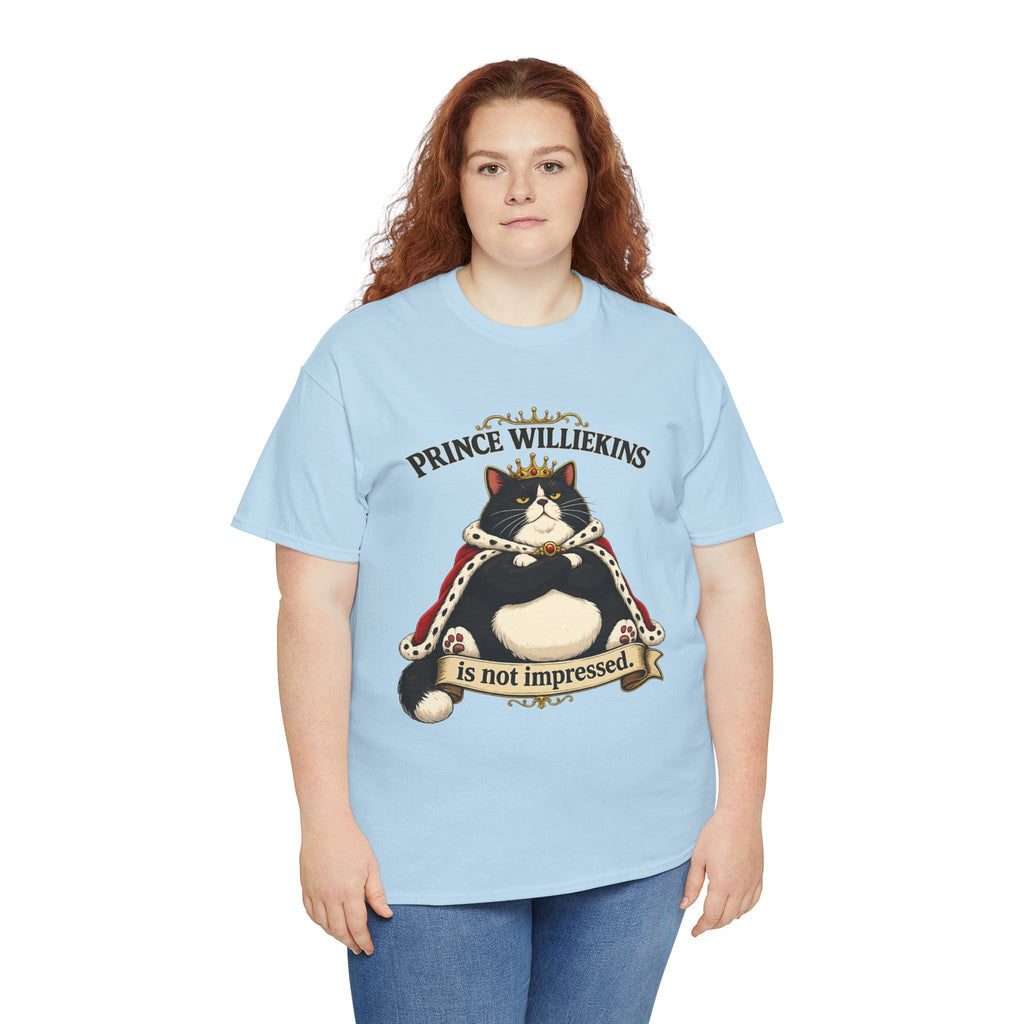 Cat T-Shirt — “Prince Williekins Is Not Impressed” Royal Cat Graphic Tee