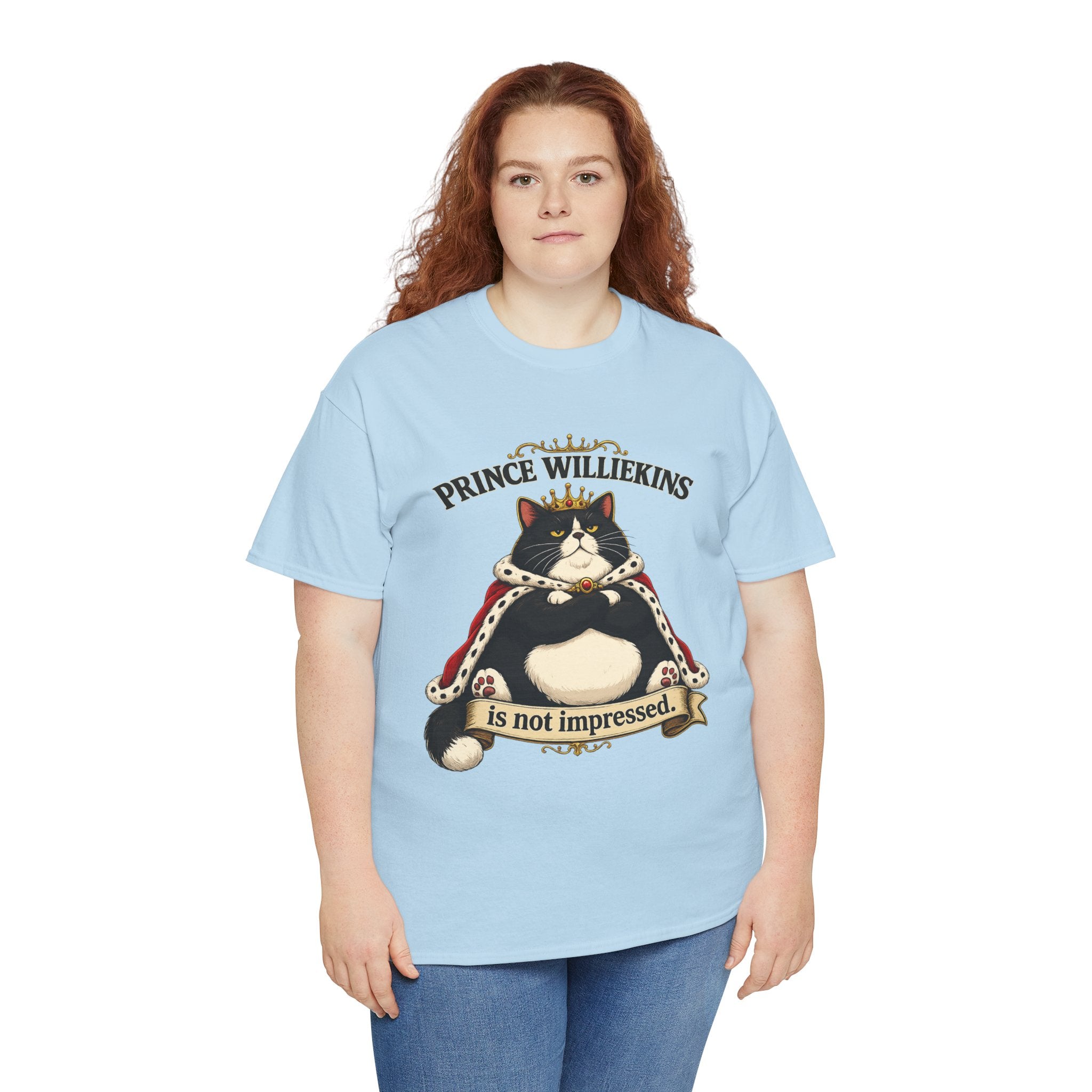 Cat T-Shirt — “Prince Williekins Is Not Impressed” Royal Cat Graphic Tee
