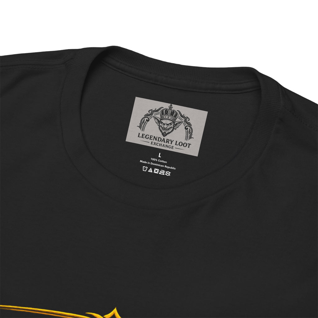 Critically Awesome Dad T‑Shirt – Gold D20 Gaming Father Tee (Father’s Day, Gamer Dad Gift)