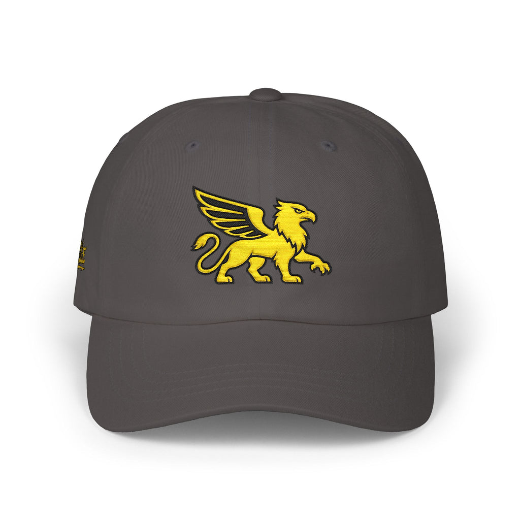 Golden Griffin Embroidered Cap | White Classic Dad Cap