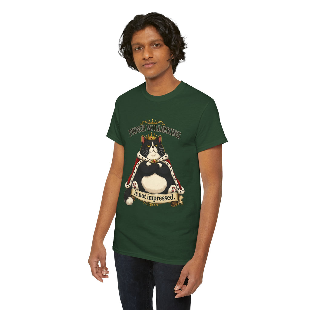 Cat T-Shirt — “Prince Williekins Is Not Impressed” Royal Cat Graphic Tee