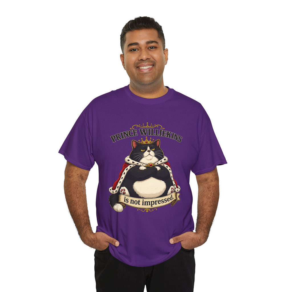 Cat T-Shirt — “Prince Williekins Is Not Impressed” Royal Cat Graphic Tee
