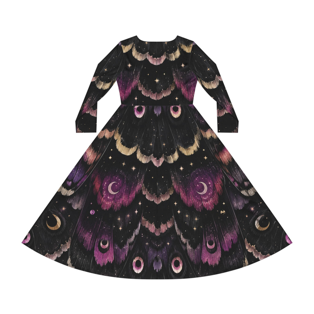 Mystical Moth Wing Moon dress | Long Sleeve Dress