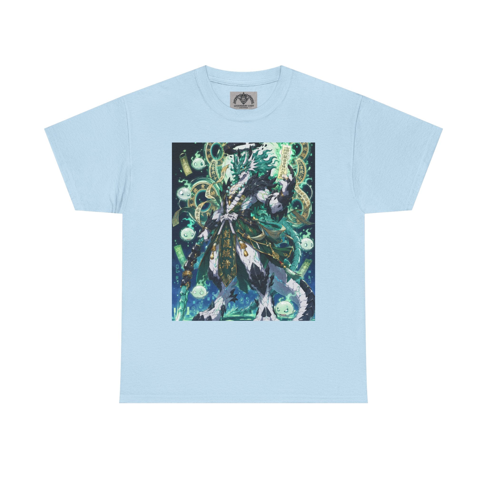 Mystic Forest Sorcerer T-Shirt | Fantasy Mage Illustration, Green Aura