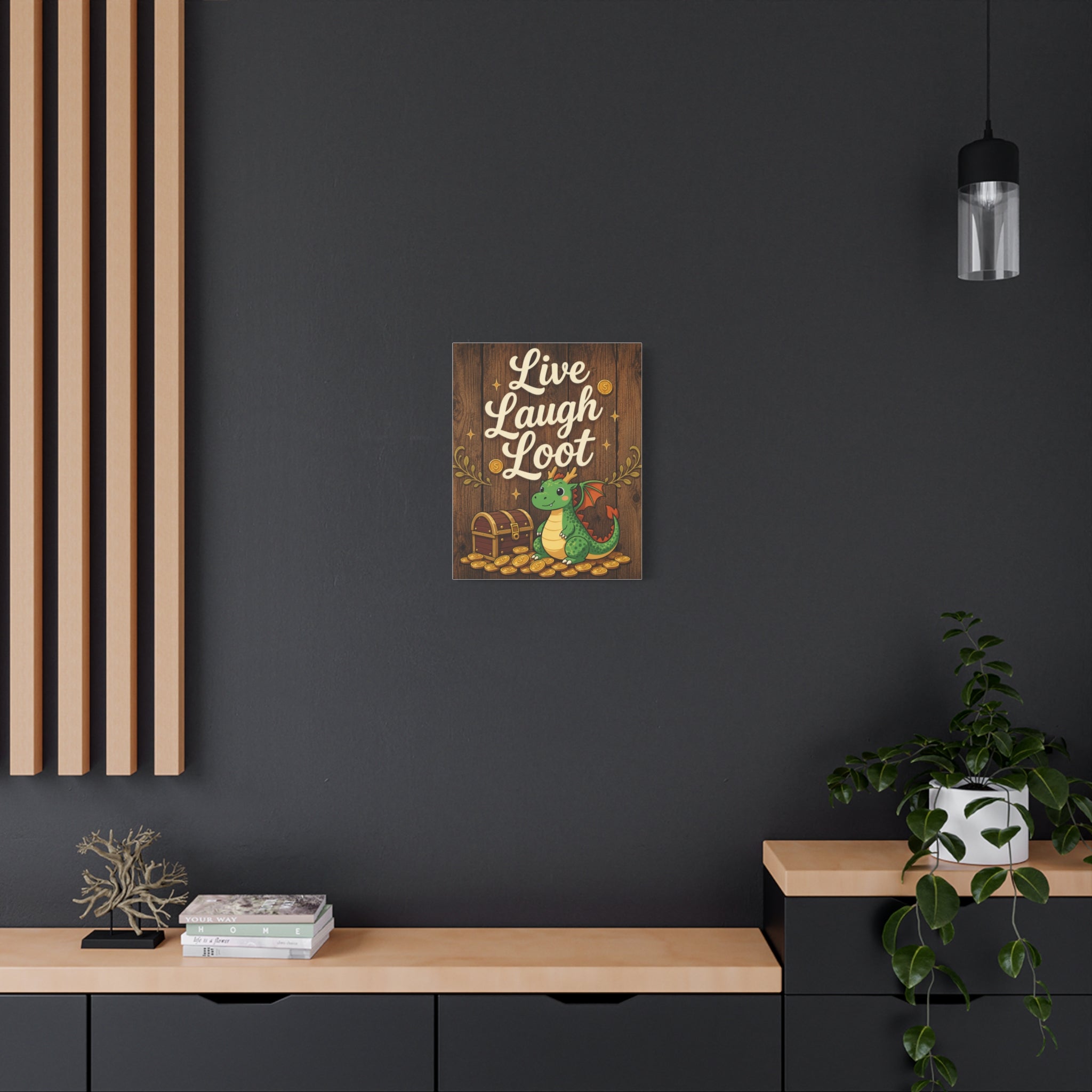 Live Laugh Loot Dragon Canvas