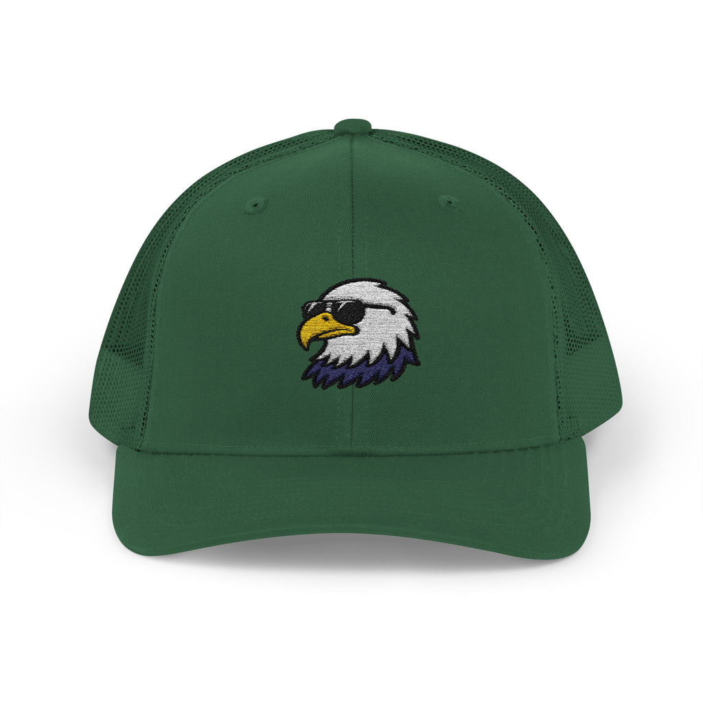 Eagle Head Embroidered Snapback Trucker Cap — Patriotic Mesh Baseball Hat