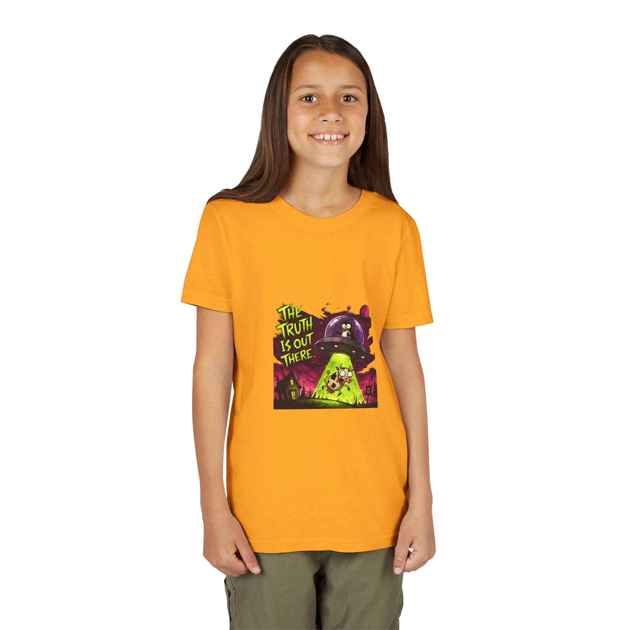 The Truth Is Out There Youth Tee | Alien UFO Graphic | Penguin | Cow