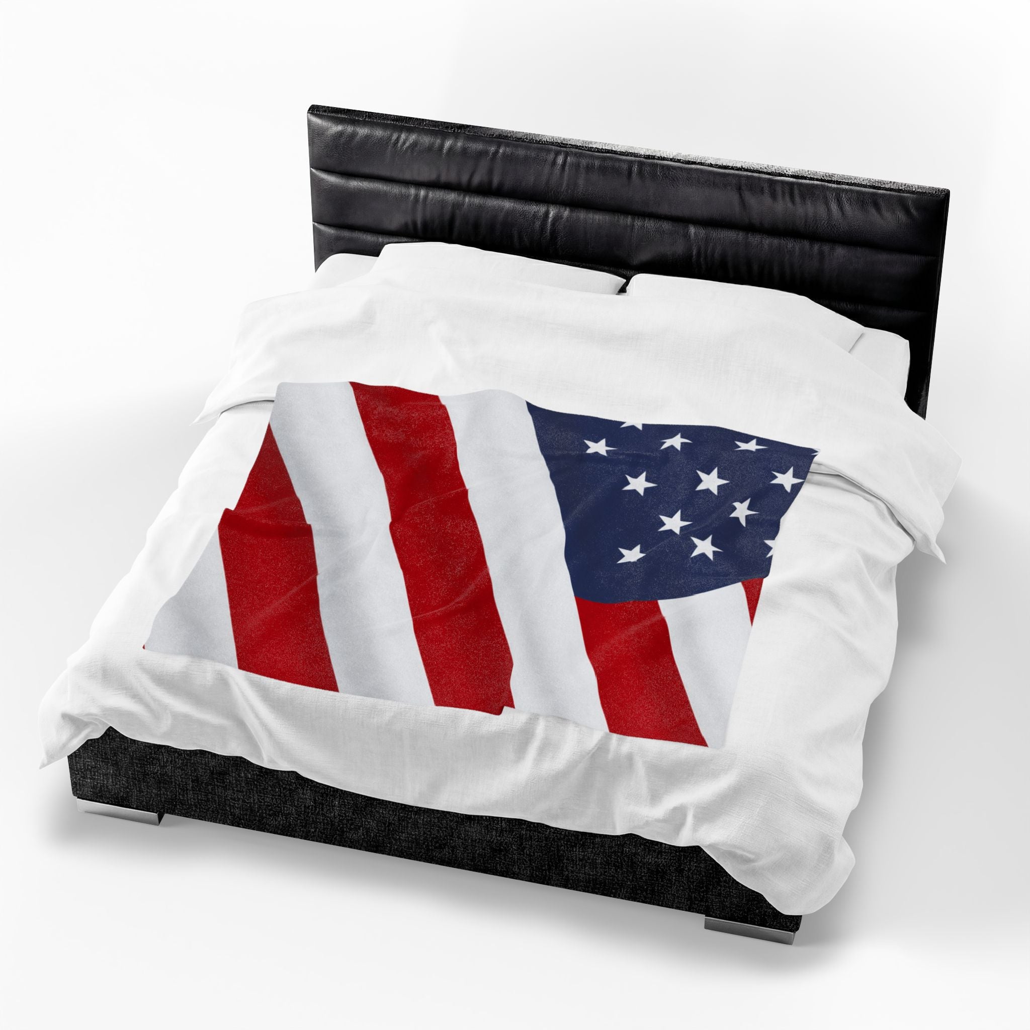 American Flag Velveteen Plush Blanket | USA Stars Stripes Throw