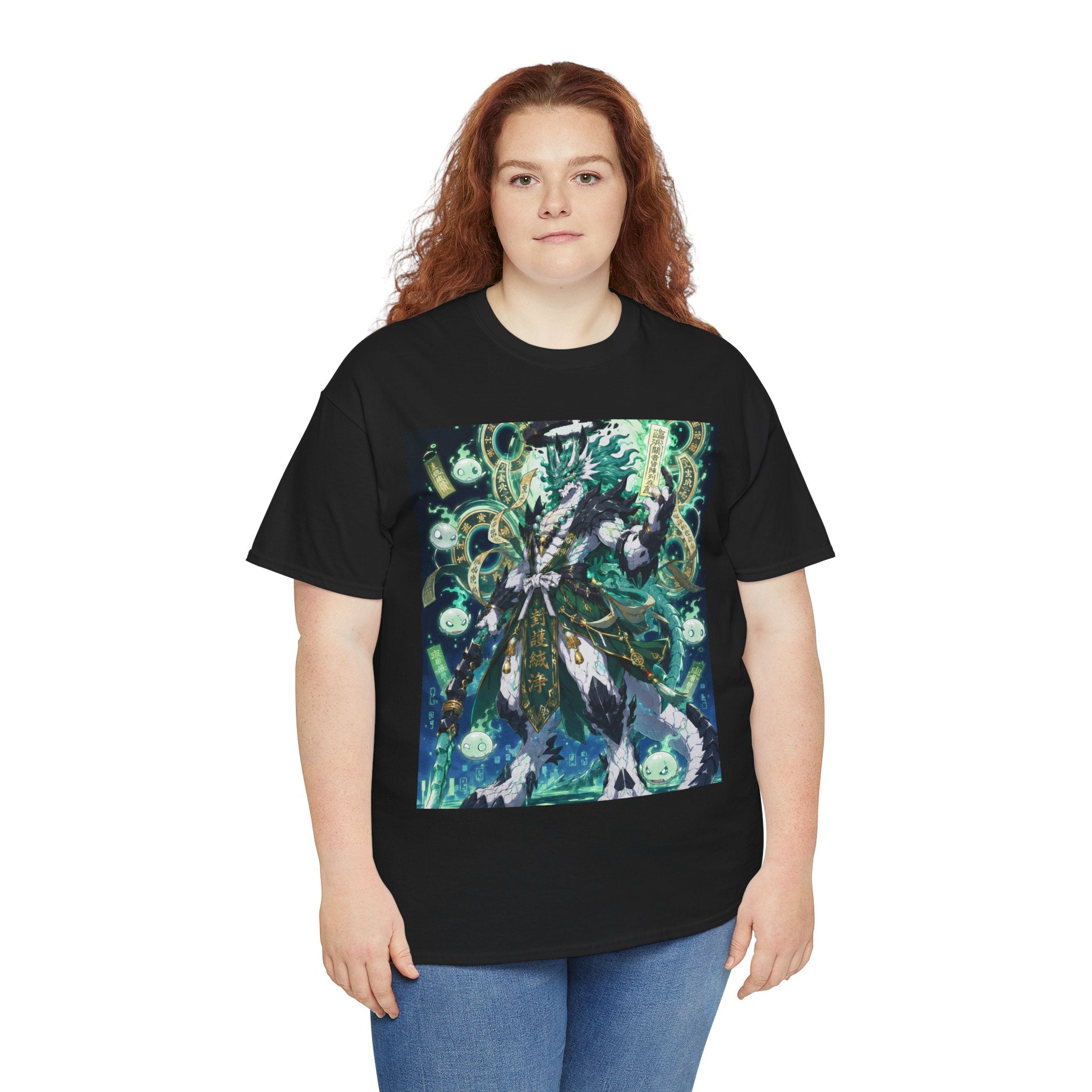 Mystic Forest Sorcerer T-Shirt | Fantasy Mage Illustration, Green Aura