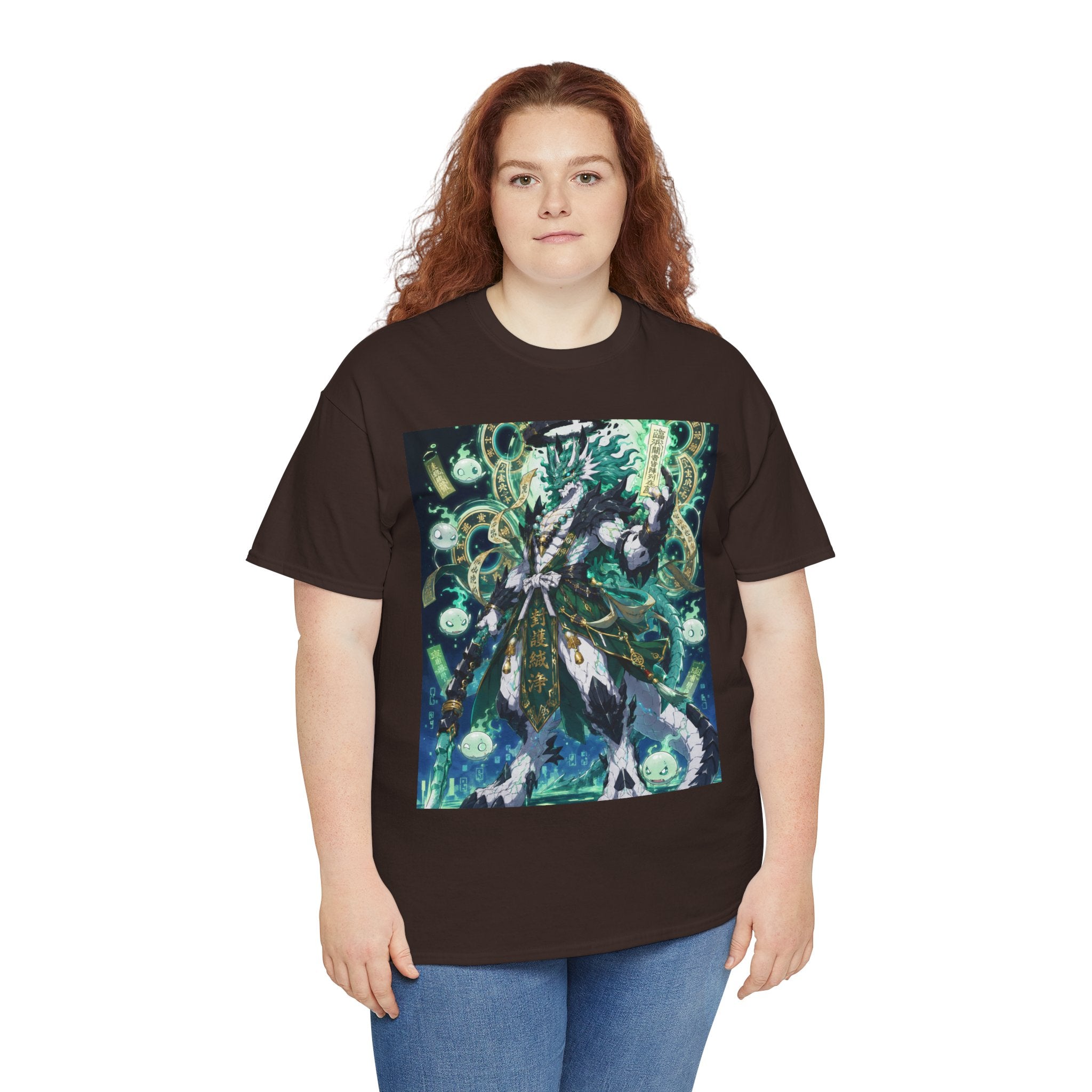 Mystic Forest Sorcerer T-Shirt | Fantasy Mage Illustration, Green Aura