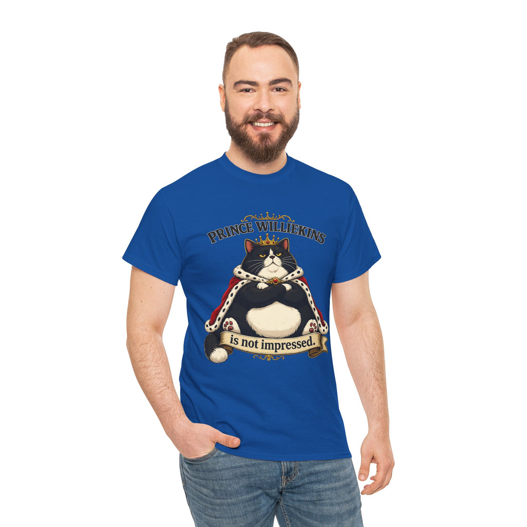 Cat T-Shirt — “Prince Williekins Is Not Impressed” Royal Cat Graphic Tee