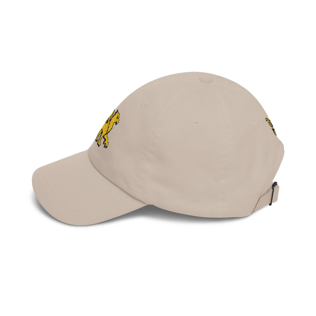 Golden Griffin Embroidered Cap | White Classic Dad Cap
