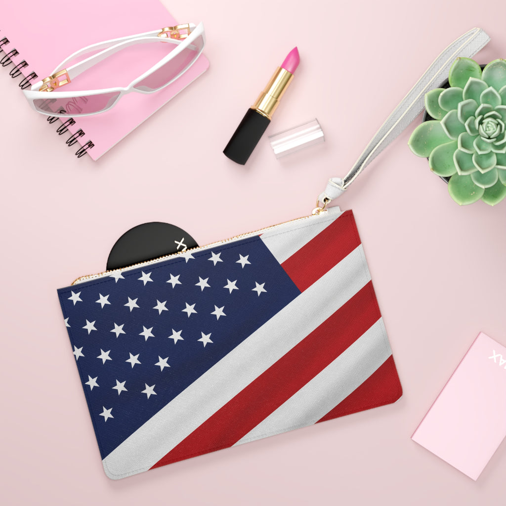 American Flag Clutch — Patriotic Wristlet Purse for 4th of July & Veterans Day